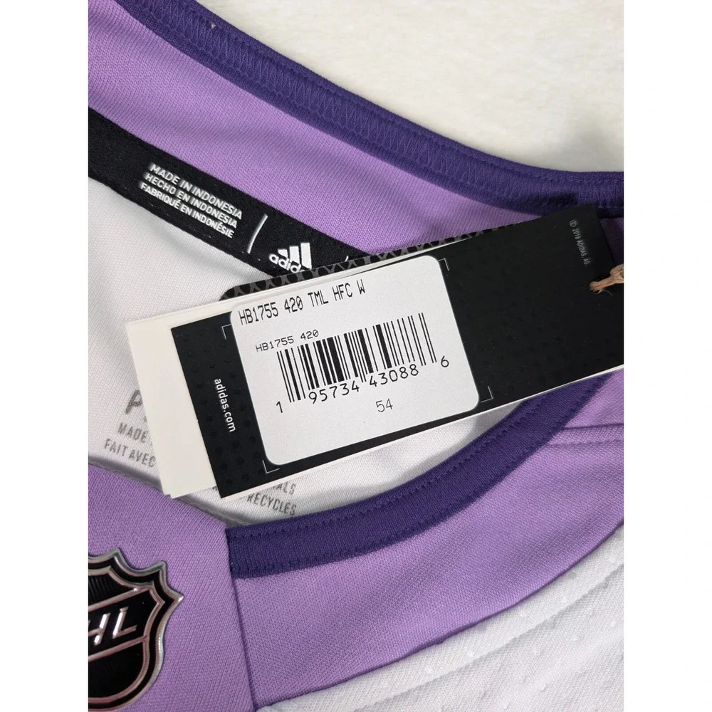 Toronto Maple Leafs Hockey‎ Fights Cancer Adidas Jersey sz 54 White Purple NWT